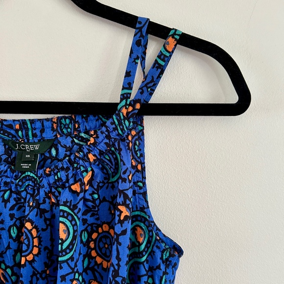 J. Crew Factory Blue Paisley Cotton Sundress Scoop Neck with Belt Size XS - Picture 5 of 14